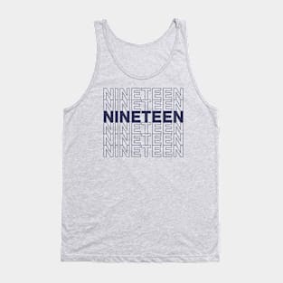 NINETEEN (Navy Text) Tank Top